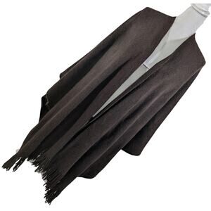 CATO! RICH ESPRESSO BROWN FINELY KNIT SERAPE STYLE OVERSIZED WRAP, SCARF! OS